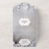 Duskyblauer Wald Aquarelle Hochzeit All In One Einladung (Außenbereich)