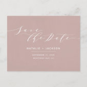 Duskyrosa + Save the Date Hochzeit Postkarte (Vorderseite)