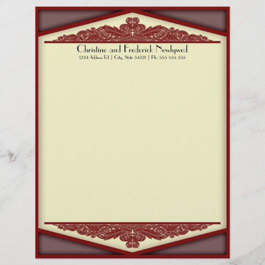 Duskyrosa Vintag, Briefkopf (Vorderseite)