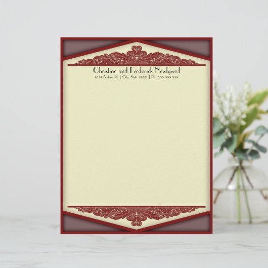 Duskyrosa Vintag, Briefkopf (Stehend Vorderseite)