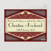 Duskyrosa Vintag, Platzkarte Postkarte (Rückseite)