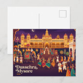 Dussehra Mysore Indien Postkarte (Vorne/Hinten)
