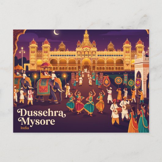Dussehra Mysore Indien Postkarte (Vorderseite)