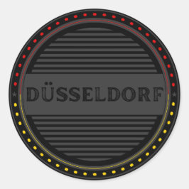 Düsseldorf City Pride Emblem – Deutsche Identität Runder Aufkleber