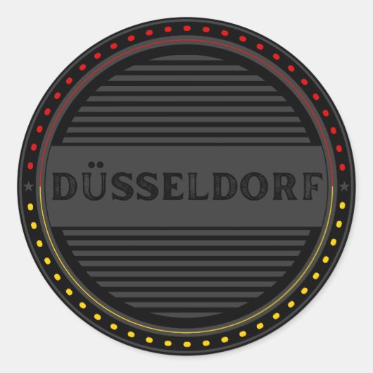Düsseldorf City Pride Emblem – German Identity Runder Aufkleber (Vorderseite)