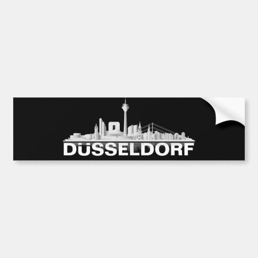 Düsseldorf City Skyline Autoaufkleber / Sticker (Vorne)