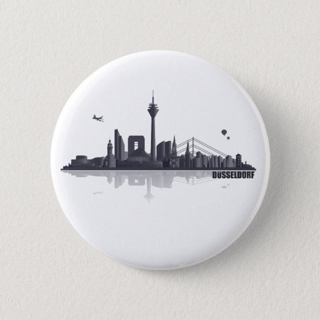 Düsseldorf City Skyline Button (Vorderseite)