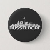 Düsseldorf City Skyline Button / Pin / Anstecker (Vorderseite)