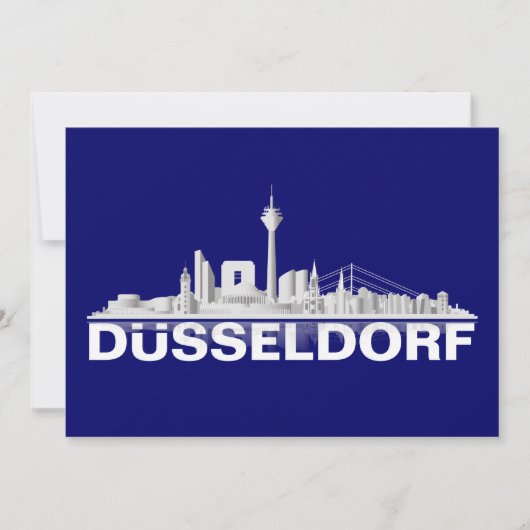 Düsseldorf City Skyline Klappkarte / Einladung (Vorderseite)
