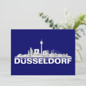 Düsseldorf City Skyline Klappkarte / Einladung (Stehend Vorderseite)