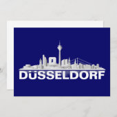Düsseldorf City Skyline Klappkarte / Einladung (Vorne/Hinten)
