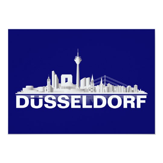Düsseldorf City Skyline Klappkarte / Einladung
