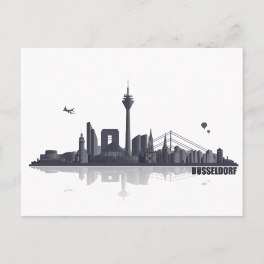 Düsseldorf City Skyline Postkarte (Vorderseite)