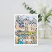 Düsseldorf Deutschland Berühmter Platz Watercolor Postkarte (Stehend Vorderseite)