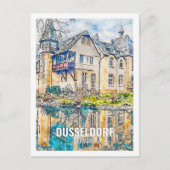 Düsseldorf Deutschland Berühmter Platz Watercolor Postkarte (Vorderseite)