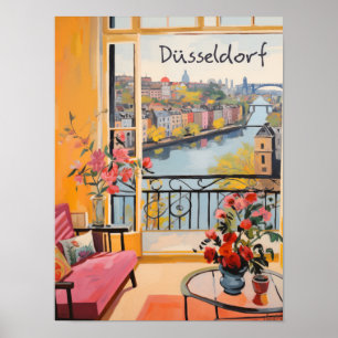 Düsseldorf Deutschland Reise Stadt Malerei Ästheti Poster