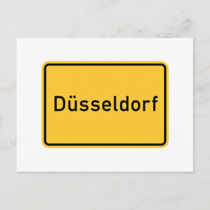 Düsseldorf, Deutschland Road Sign Postkarte
