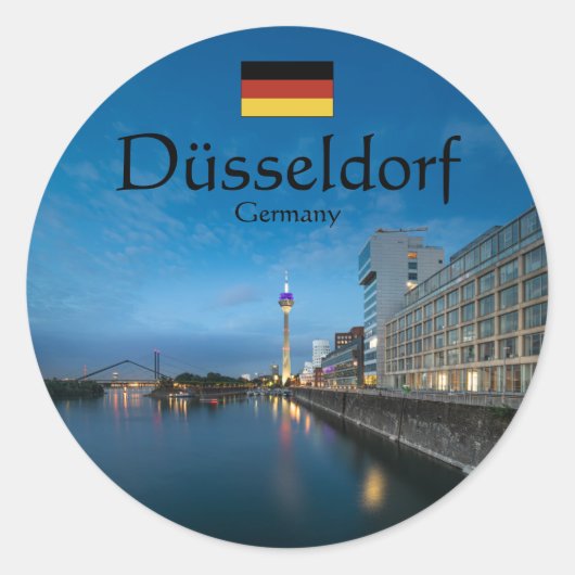 Düsseldorf Deutschland Runder Aufkleber (Vorderseite)