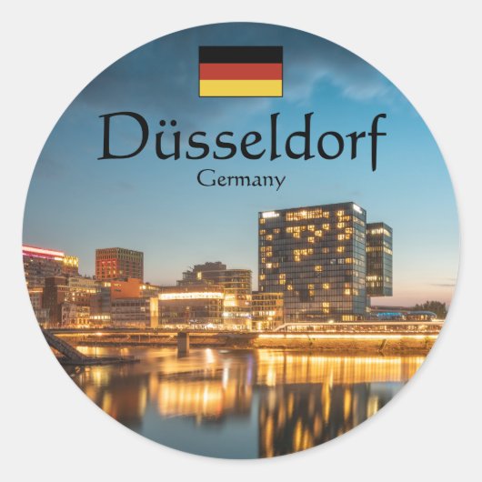 Düsseldorf Deutschland Runder Aufkleber (Vorderseite)