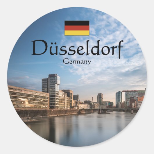 Düsseldorf Deutschland Runder Aufkleber (Vorderseite)