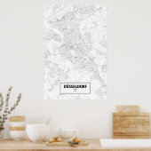 Düsseldorf, Deutschland (schwarz auf weiß) Poster (Küche)