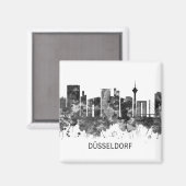 Dusseldorf Germany Skyline BW Magnet (Vorderseite/Rückseite)