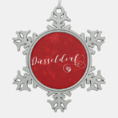 Düsseldorf Heart, Christmas Tree Ornament, Deutsch Schneeflocken Zinn-Ornament (Vorderseite)
