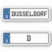 Düsseldorf-Kennzeichen, Deutscher Führerschein Aufkleber (Vorderseite)