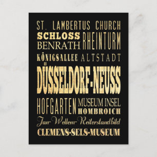 Düsseldorf-Neuss Deutschland Typografie Art Postkarte