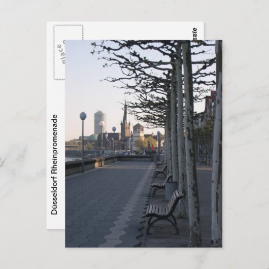 Düsseldorf Rheinpromenade Postkarte (Vorne/Hinten)