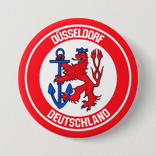 Düsseldorf Round Emblem Button (Vorderseite)