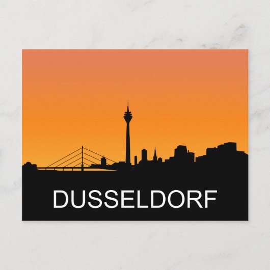 Düsseldorf-Silhouette, Sommer-Sonnenuntergang Postkarte (Vorderseite)