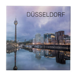 Dusseldorf Skyline Deutschland Holiday Sunset Souv Fliese