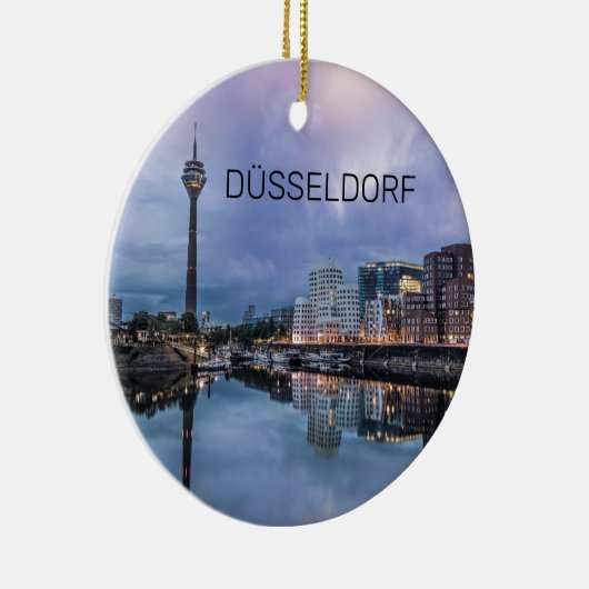Dusseldorf Skyline Deutschland Holiday Sunset Souv Keramik Ornament (Rechts)