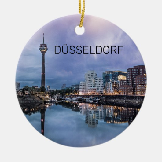 Dusseldorf Skyline Deutschland Holiday Sunset Souv Keramik Ornament (Vorne)