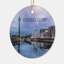 Dusseldorf Skyline Deutschland Holiday Sunset Souv Keramik Ornament