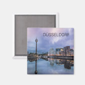 Dusseldorf Skyline Deutschland Holiday Sunset Souv Magnet (Vorderseite/Rückseite)