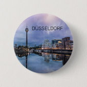 Dusseldorf Skyline Germany Holiday Sunset Souvenir Button (Vorderseite)