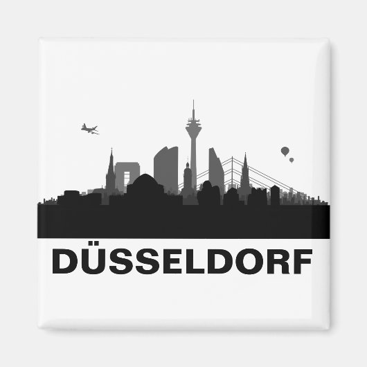 Düsseldorf Skyline Kühlschrank Magnet (Vorne)