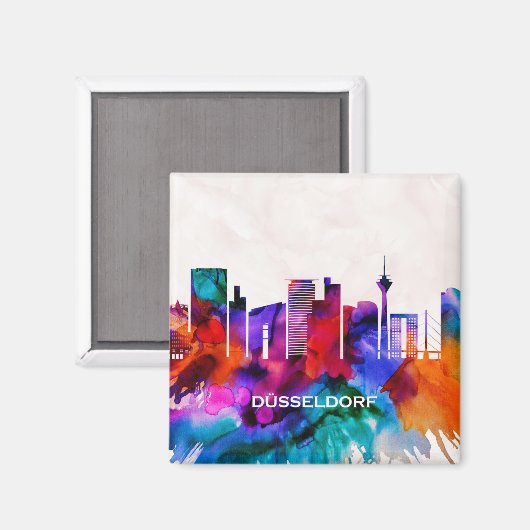 Dusseldorf Skyline Magnet (Vorderseite/Rückseite)
