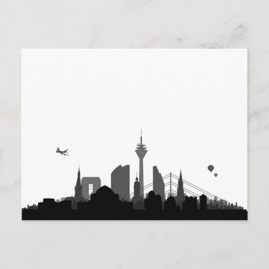 Düsseldorf Skyline - Postkarte / Grußkarte (Vorderseite)
