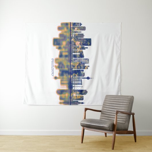 Dusseldorf Skyline Wandteppich (Beispiel (Horizontal))