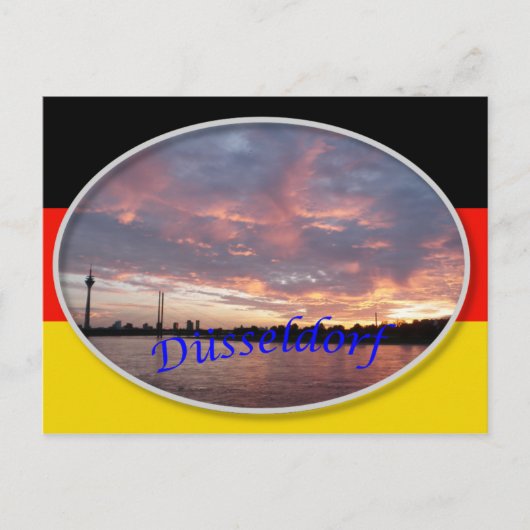 Dusseldorf Sunset Postcard Postkarte (Vorderseite)
