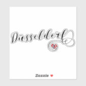 Düsseldorfer Herzenflagge Aufkleber (Blatt)