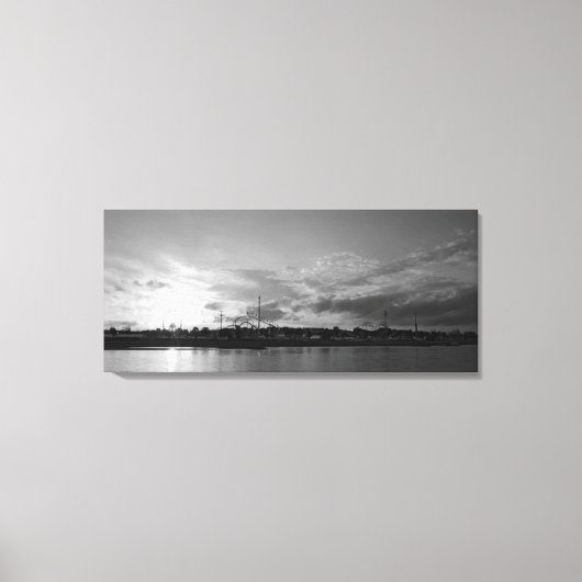 Düsseldorfer Rheinkirmes im Sonnenuntergan Leinwanddruck (Vorderseite)