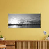 Düsseldorfer Rheinkirmes im Sonnenuntergan Leinwanddruck (Insitu (Wohnzimmer))