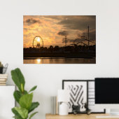 Düsseldorfer Rheinkirmes in the sunset Poster (Heimbüro)