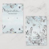Dust Blue Floral Calligraphy Earring Display Card Visitenkarte (Vorne/Hinten)