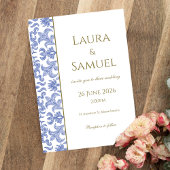 Dust Blue und White Elegante Wedding Einladung
