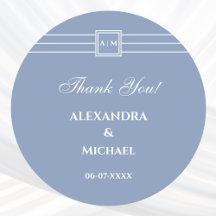 Dust Blue Whie Modern Wedding Vielen Dank